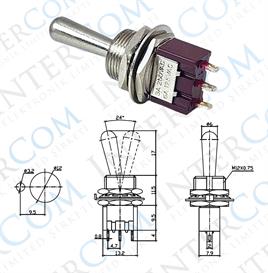 IC-148F Toggle Switch ON-OFF-ON Ø12mm MTS-103L