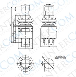 IC-148J-9 Pedal Switch Kalıcılı 9P Ø12mm PBS-24-302