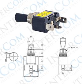 IC-151B Toggle Switch ON-OFF Işıklı - 12Volt DC 30Amper ASW-07D-2