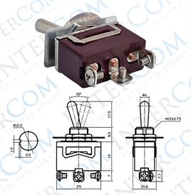 IC-152 Toggle Switch 3P ON-OFF Ø12mm KN3C-102