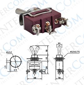 IC-153S SWION Toggle Switch 15AMP 3P ON-OFF-ON Ø12mm XT13-B