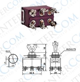 IC-157S SWION Toggle Switch 15AMP 6P ON-OFF Ø12mm XT-22B