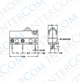 IC-163-1 Micro Switch Lehim Bacak Paletsiz IP65 Su Geçirmez