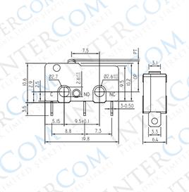 IC-163-2 Micro Switch Lehim Bacak Paletsiz KW4-Z1F