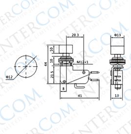 IC-176E Micro Switch Kırmızı Butonlu Ø12mm
