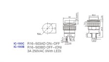 IC-180C 16mm Işıklı Buton Kalıcı