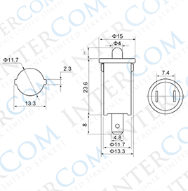 IC-187A Kapak Switch Ø12mm (Ters) Normalde Kapalı Kontak PBS-25B