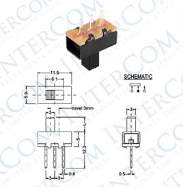 IC-205 Slide Switch ON-OFF 3P PCB