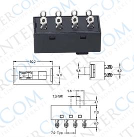 IC-211 Slide Switch 0-1-2 8P