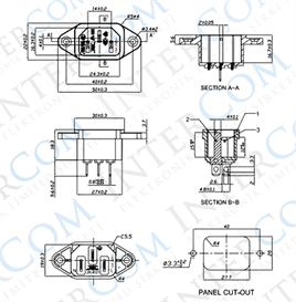 IC-212 C14 Power Soket Erkek Kulaklı AS-05