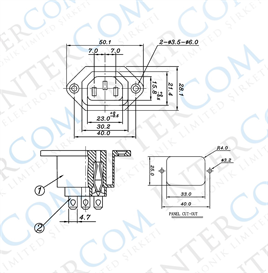 IC-212A-S C13 Power Soket Dişi Kulaklı - UL Sertifikalı