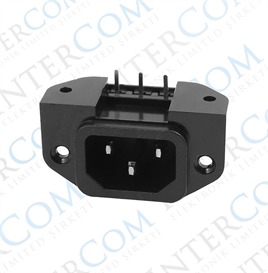 IC-212C C14 Power Soket Erkek Kulaklı 90° PCB