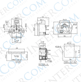 IC-213A C14 Power Soket Erkek Fuseli Kulaksız AS-06