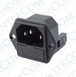 IC-213B C14 Power Soket Erkek Çift Fuseli Kulaklı