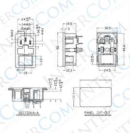 IC-214A C14 Power Soket Erkek Anahtarlı Fuseli Kulaksız AS-10