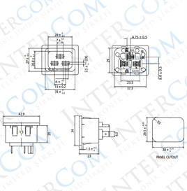 IC-215A2-2 C19 Power Soket Dişi Kulaksız