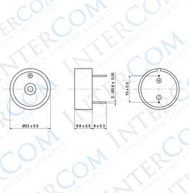 IC-220 Buzzer 12 ~ 24Volt DC 23mm Devreli