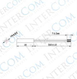 IC-228D KABLOLU SİLİNDİR REED SENSÖR NORMALDE AÇIK KONTAK 4X18MM 
