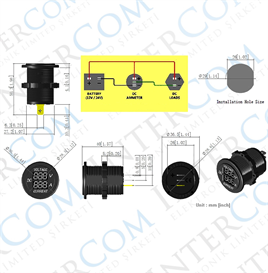 IC-231E Pano Tipi Volt-Ampermetre 28mm