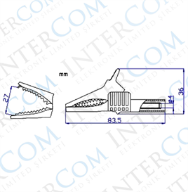 IC-243C 4MM Banan Jak Girişli Krokodil 85MM