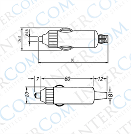IC-246B-3 Çakmak Fişi Ledsiz Sigortasız