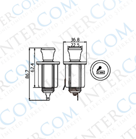 IC-246B-6 ÇAKMAK VE ŞASE SOKET 12V 10A 