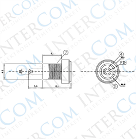 IC-258B DC Jak 2.1mm Korumalı Ø8mm