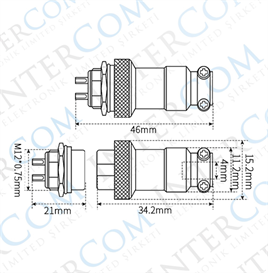 IC-261M 12mm Mayk Fiş Şase Erkek - Seyyar Dişi