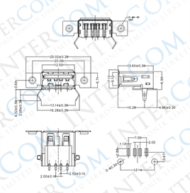 IC-265B USB Şase A Dişi Kulaklı Tip