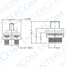 IC-265W USB 3.0 Şase Pano Tip Su Geçirmez