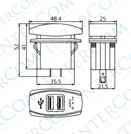 IC-266C-3 Marin Tip İkili USB 12-24V - 5V/3.1A