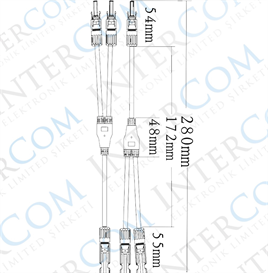 IC-273-2  MC4 Güneş Paneli Konnektörü 2li Kablolu Set