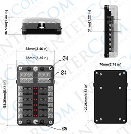 IC-276B-12 SİGORTA KUTUSU 12Lİ İKAZ IŞIKLI ŞASE BARELİ