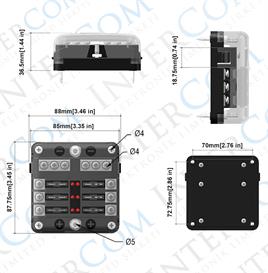 IC-276B-6 SİGORTA KUTUSU 6LI İKAZ IŞIKLI ŞASE BARELİ