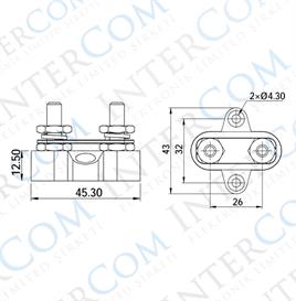 IC-280B-2 ŞASE TERMİNALI 2XM10 KUTUPLU