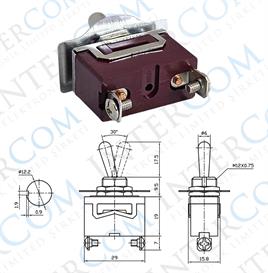 IC-152-2 Toggle Switch 2P ON-OFF Ø12mm KN3C-101