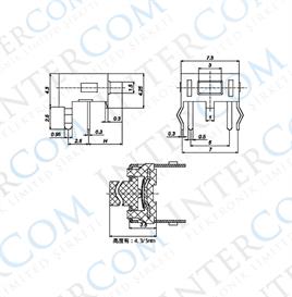 IC-201 Tact Switch 90° Şaseli