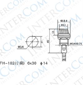 IC-236 Sigorta Yuvası 6x30mm Ø14mm