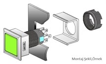 LAS1-AWF-11Z 21x21 Plastik Kalıcı Buton 1NO/1NC 5P