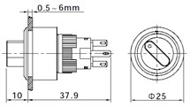 LAS1-AY-11X-21 16mm Mandal Buton OFF-ON 1NO/1NC