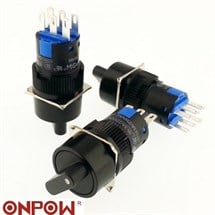LAS1-AY-22X-31 16mm Mandal Buton ON-OFF-ON 2NO/2NC