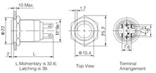 LAS1-GQ-11E 19mm Metal LEDli Buton Yaylı IP67
