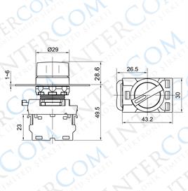 LAY25-ED21 22mm Mandal Buton 0-1 Kalıcı (1NO)