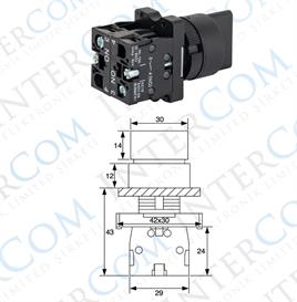 LAY5-ED33 22mm Kısa Mandal 1-0-2 Kalıcı (2NO)