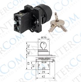 LAY5-EG21 22mm Anahtarlı Kalıcı 0-1 (1NO)