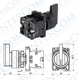 LAY5-EJ33 22mm Uzun Mandal 1-0-2 Kalıcı (2NO)
