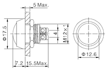 NO81 GQ12B-10-N 12mm Metal Yaylı Buton IP65