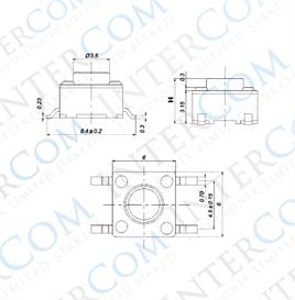 IC-200 Tact Switch 6x6 3,5mm SMD