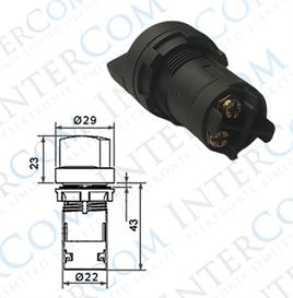 22mm Kısa Mandal 0-1 Kalıcı Düz Tip (1NO)