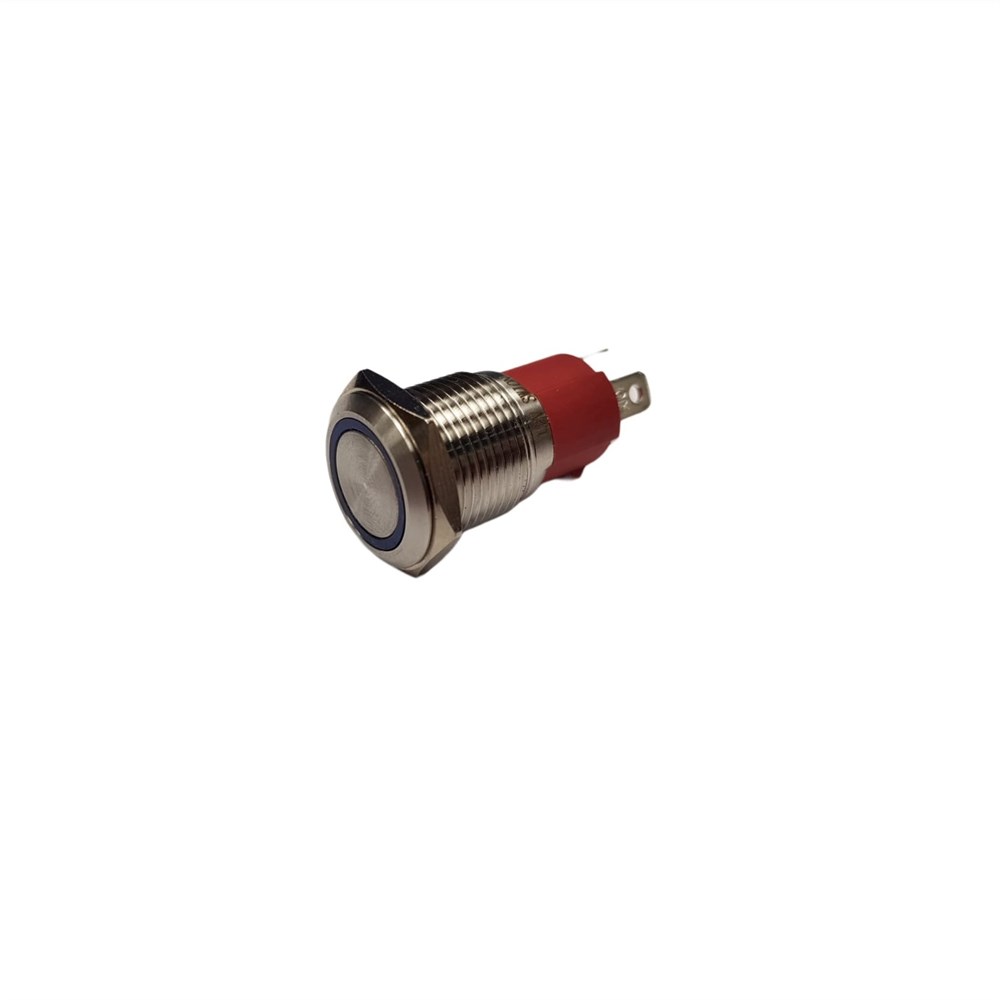 16MM METAL BUTON YAYLI MAVİ LED 12V 10AMPER 4P